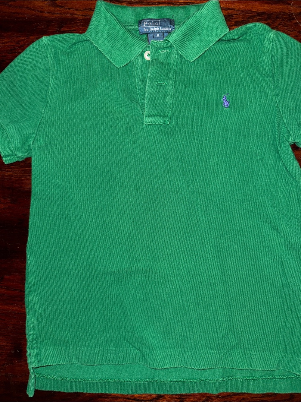 Ralph Lauren Green Boys Short-Sleeve Polo with Purple Pony